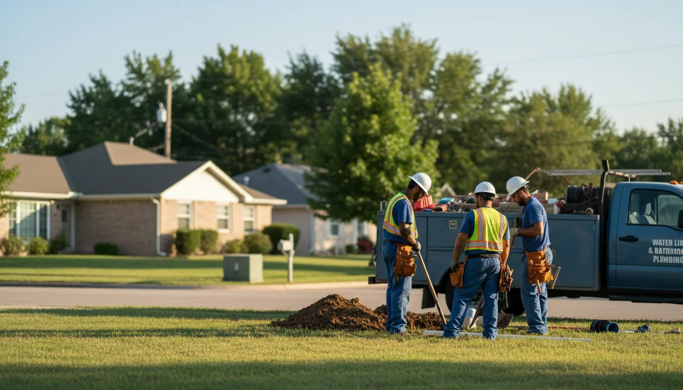 Residential water line and bathroom plumbing service in Stafford, KS